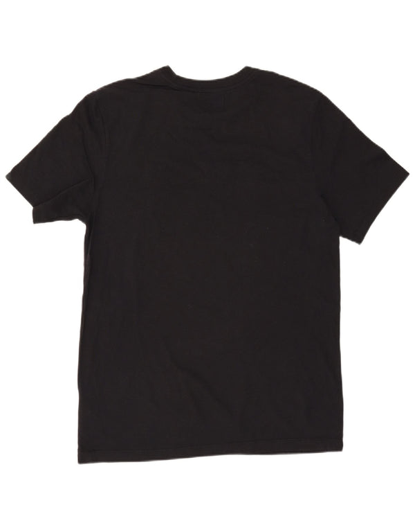 NIKE Mens Graphic T-Shirt Top Medium Black Cotton