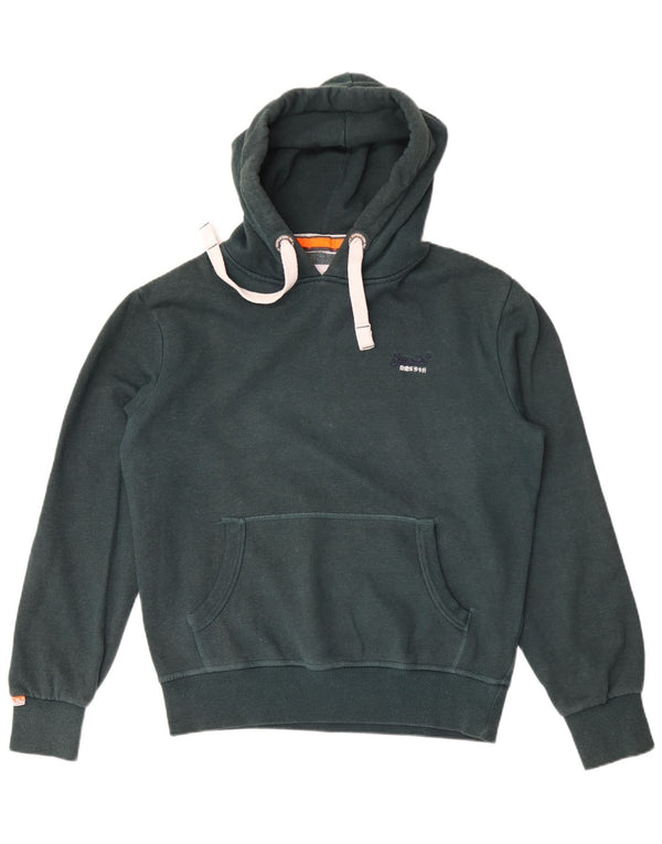 Superdry Mens Hoodie Jumper Large Green Cotton