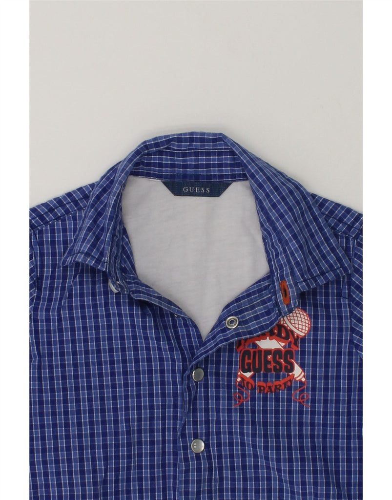 GUESS Baby Boys Short Sleeve Shirt 9-12 Months Blue Check Cotton | Vintage Guess | Thrift | Second-Hand Guess | Used Clothing | Messina Hembry 