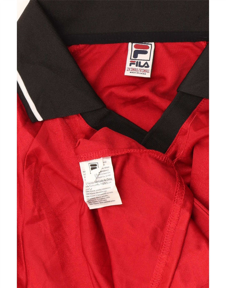 Fila Mens Graphic Polo Shirt 2XS Red Colourblock Polyester