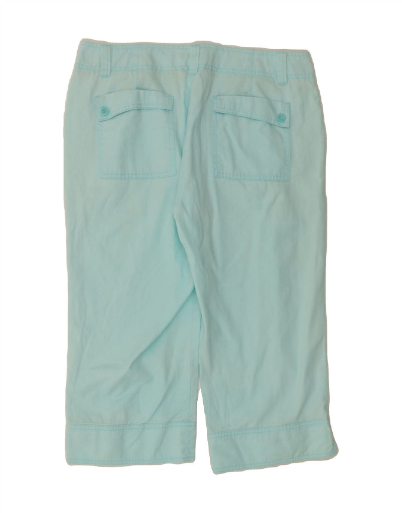 DOCKERS Womens Straight Capri Trousers US 14 XL W36 L20 Blue Ramie Classic Vintage Dockers and Second-Hand Dockers from Messina Hembry 