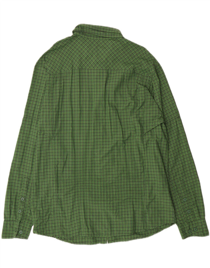 Columbia Mens Omni-Shade Checked  Shirt XL Green Check Nylon