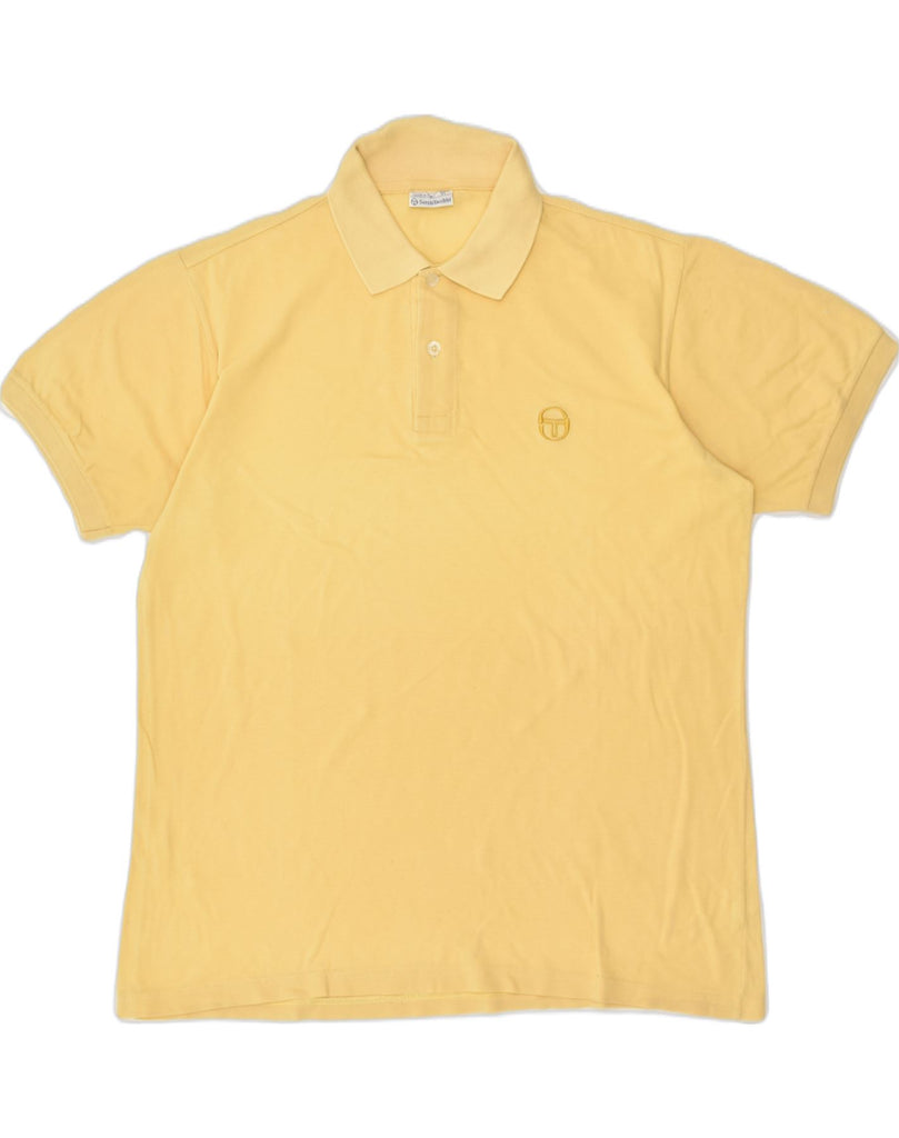 SERGIO TACCHINI Mens Polo Shirt Medium Yellow Cotton | Vintage Sergio Tacchini | Thrift | Second-Hand Sergio Tacchini | Used Clothing | Messina Hembry 