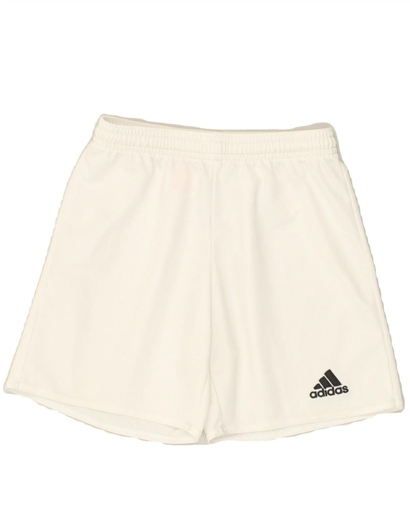 ADIDAS Boys Sport Shorts 9-10 Years White Polyester | Vintage Adidas | Thrift | Second-Hand Adidas | Used Clothing | Messina Hembry 