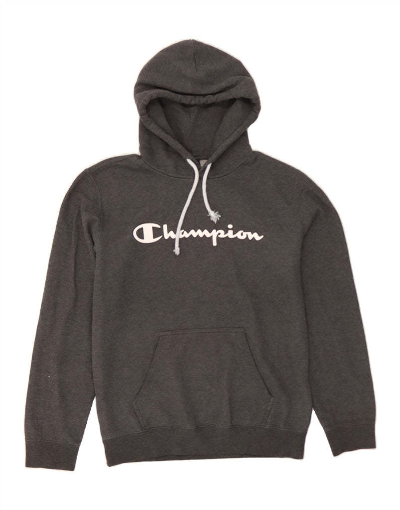 CHAMPION Mens Graphic Hoodie Jumper Medium Grey Vintage Champion and Second-Hand Champion from Messina Hembry 