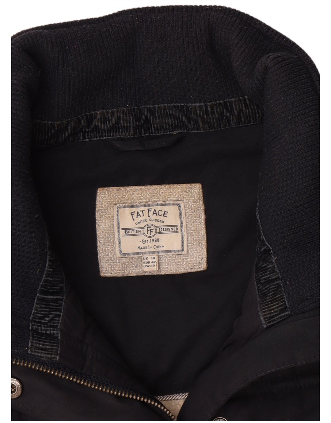 Fat Face Womens Padded Gilet UK 14 Large Navy Blue Polyester