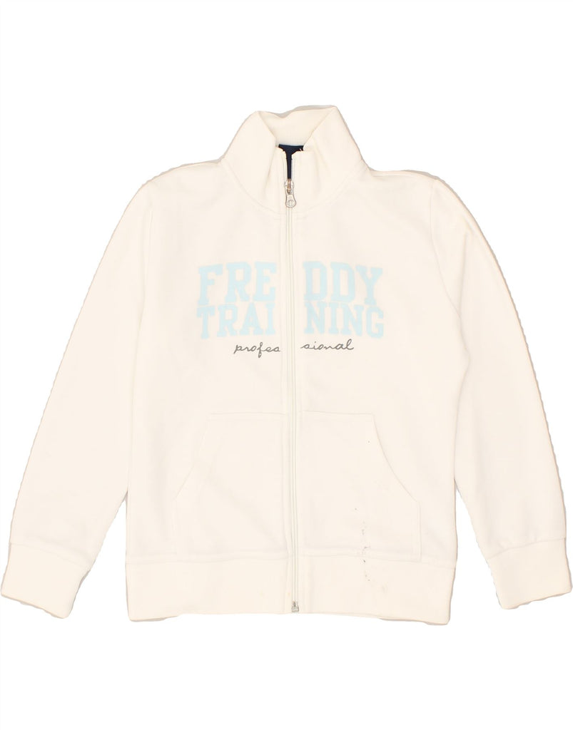 FREDDY Boys Graphic Tracksuit Top Jacket 7-8 Years Small White Polyester | Vintage Freddy | Thrift | Second-Hand Freddy | Used Clothing | Messina Hembry 