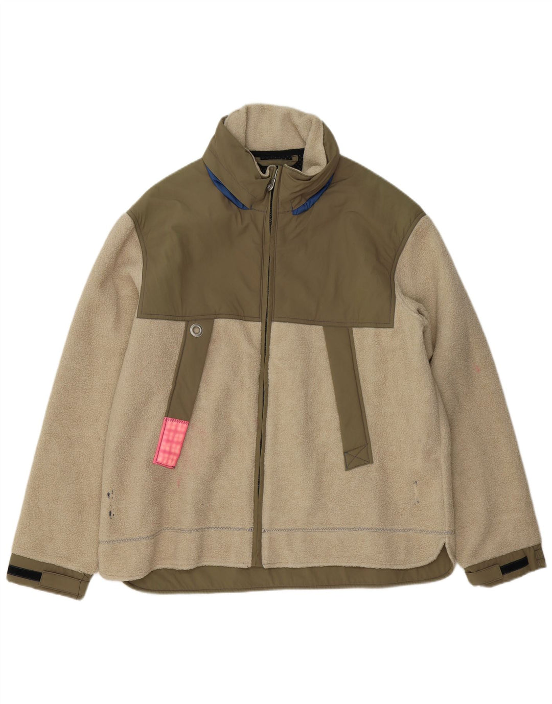 Murphy & Nye Mens Fleece Jacket UK 44 2XL Green Colourblock Acrylic