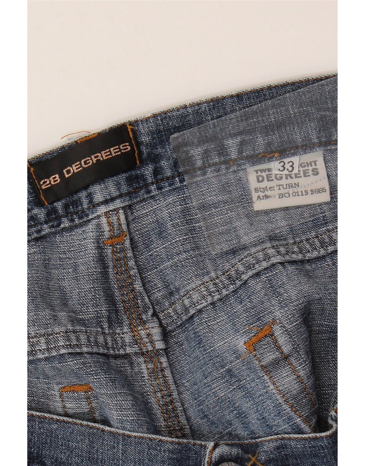 VINTAGE Mens Straight Jeans W33 L37 Blue Cotton