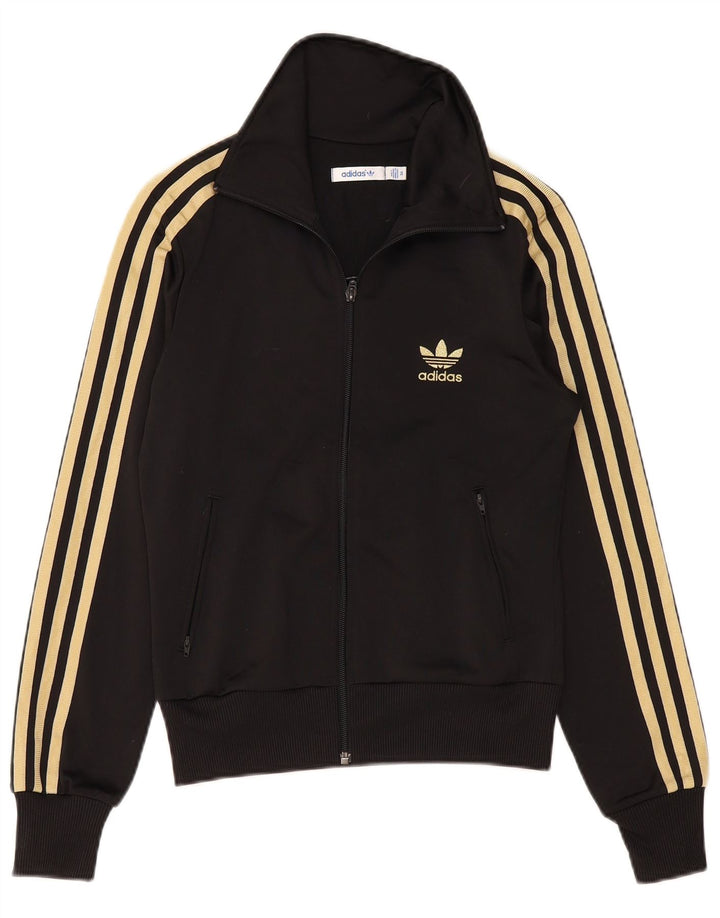Adidas Womens Tracksuit Top Jacket IT 36 XS Black Polyester