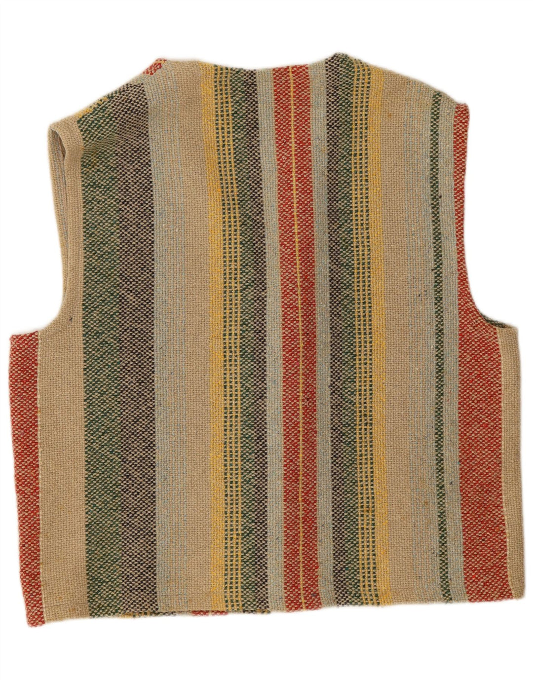 Vintage Mens Waistcoat Large Multicoloured Striped Acrylic