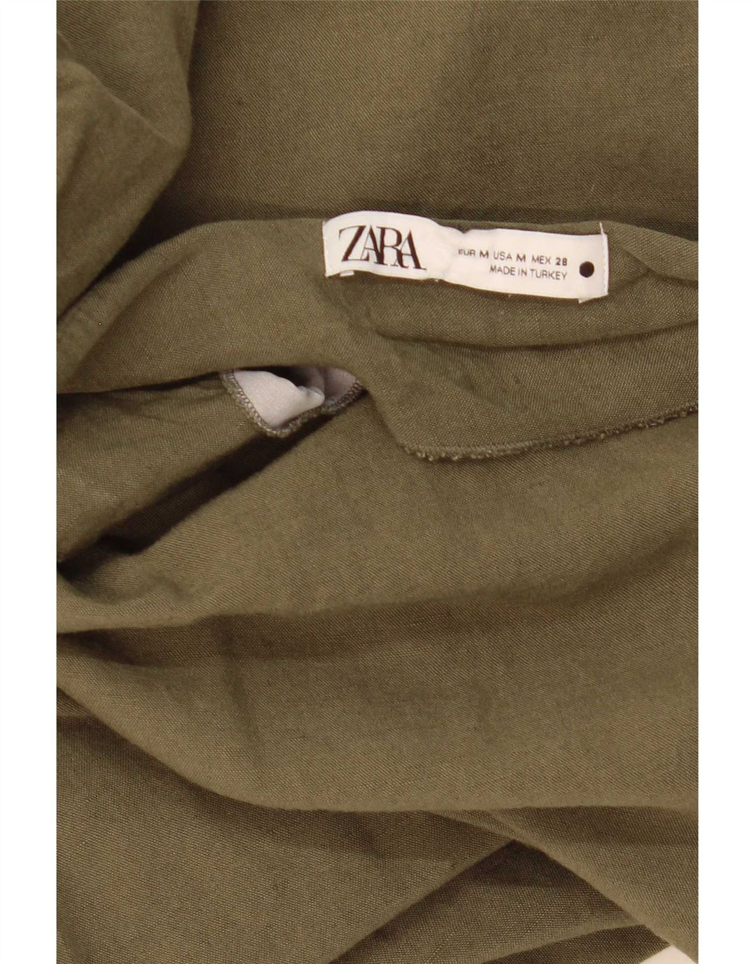Zara Womens Midi Skirt Medium W28 Khaki
