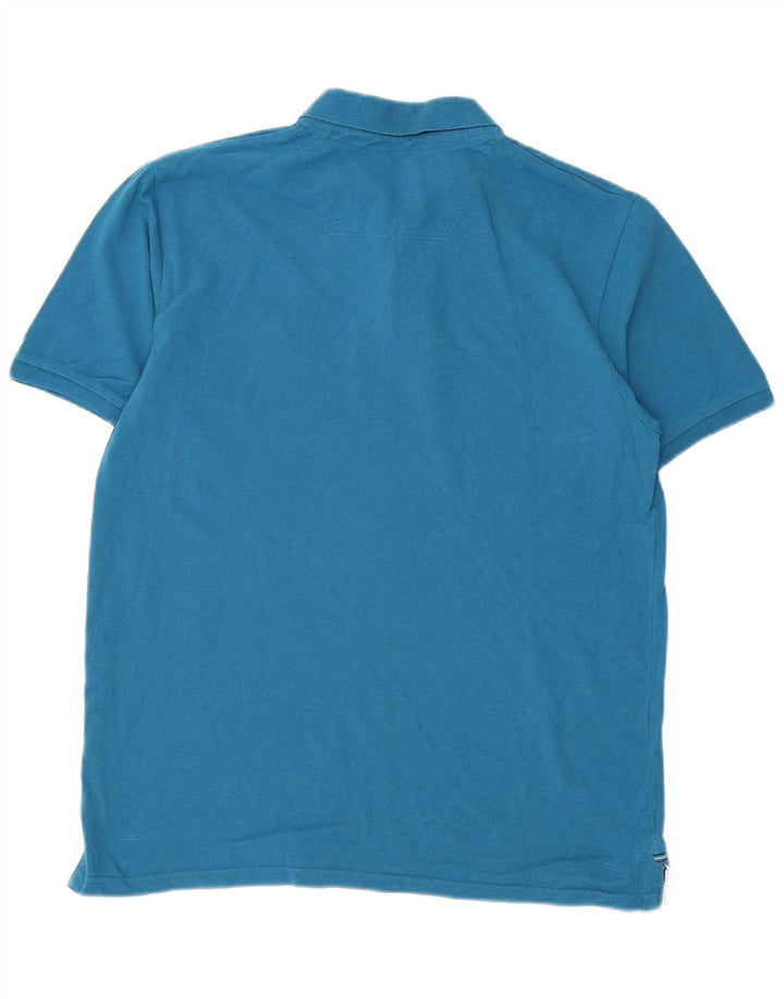 JOULES Mens Classic Fit Polo Shirt Medium Blue Cotton