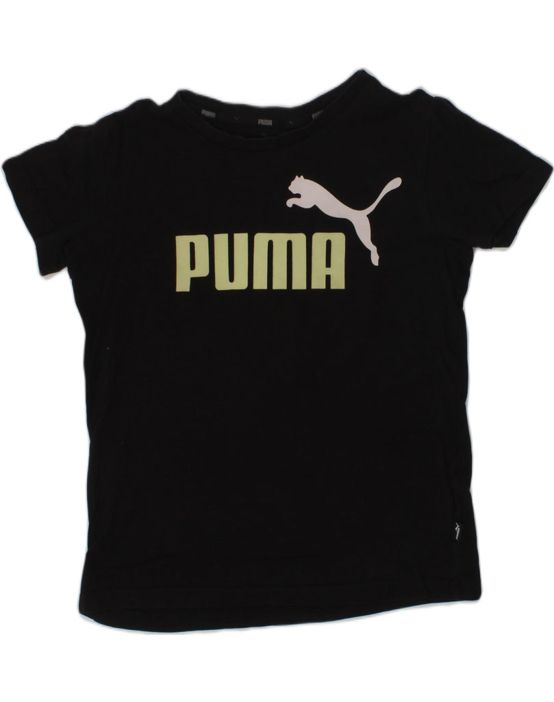 PUMA Boys Graphic T-Shirt Top 9-10 Years Black Cotton | Vintage Puma | Thrift | Second-Hand Puma | Used Clothing | Messina Hembry 