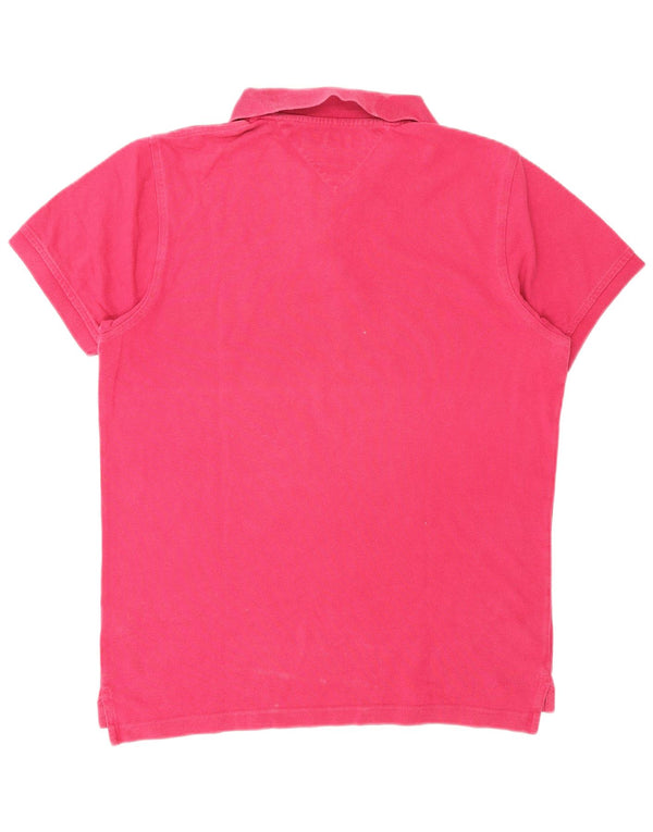 Tommy Hilfiger Mens Slim Fit Polo Shirt Medium Pink Cotton