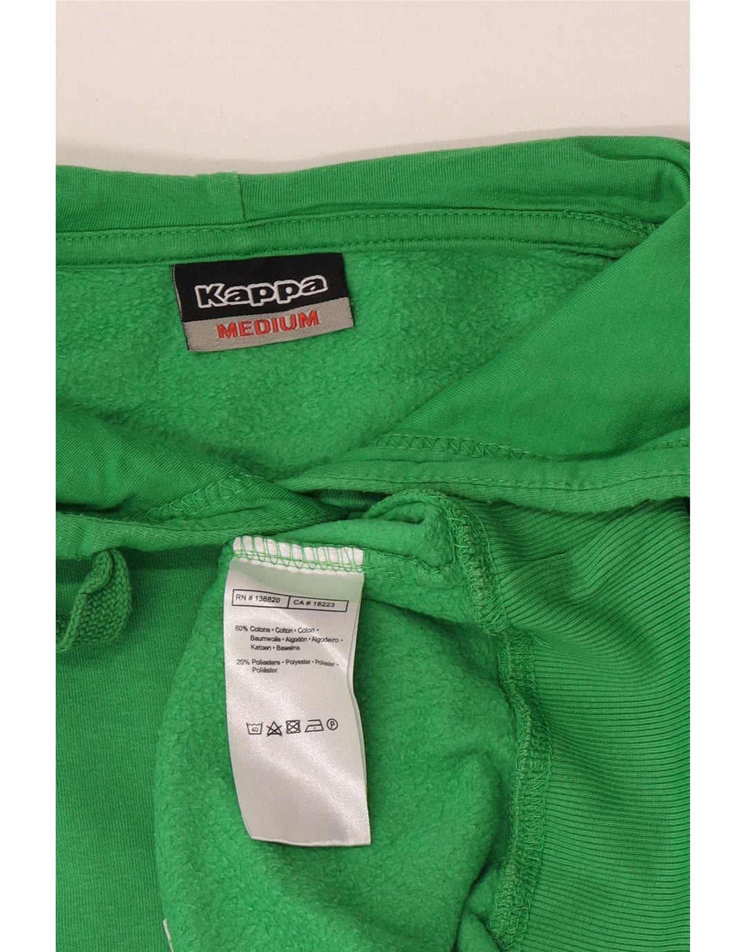 Kappa Mens Graphic Hoodie Jumper Medium Green Cotton