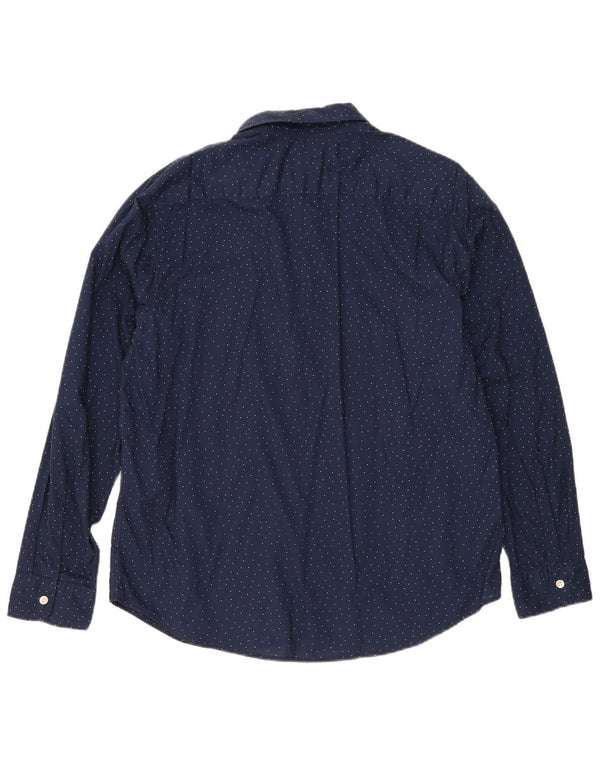 Levi's Mens Shirt XL Navy Blue Spotted Cotton Classic