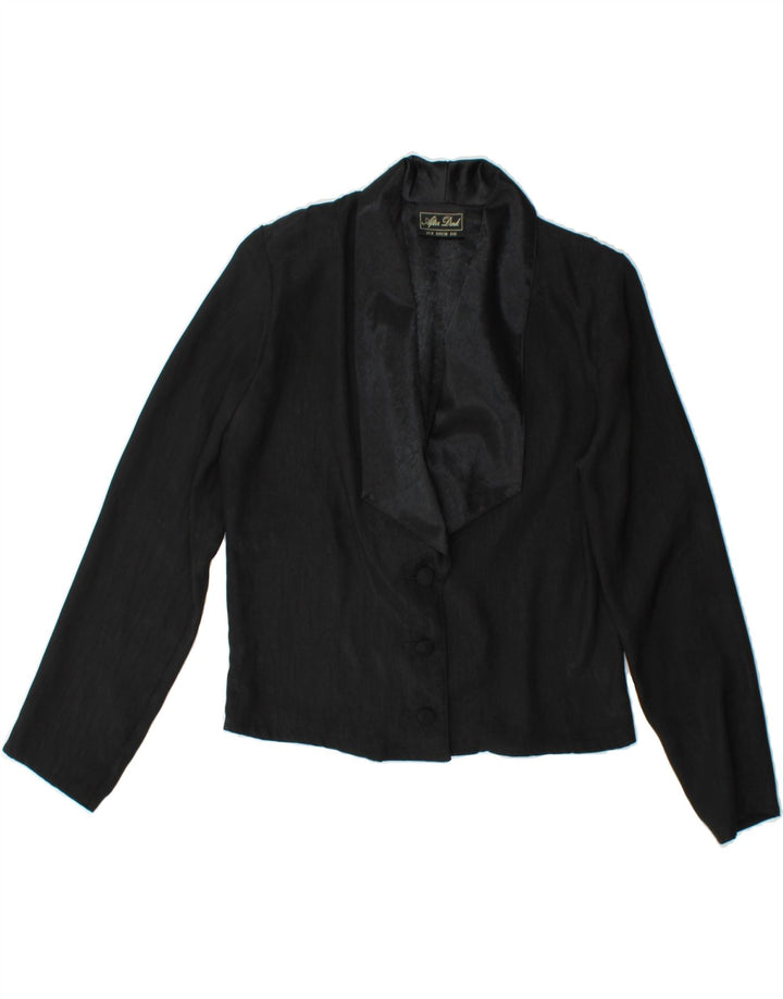 AFTER DARK Womens Crop 3 Button Blazer Jacket UK 10 Small Black Polyester Vintage After Dark and Second-Hand After Dark from Messina Hembry 