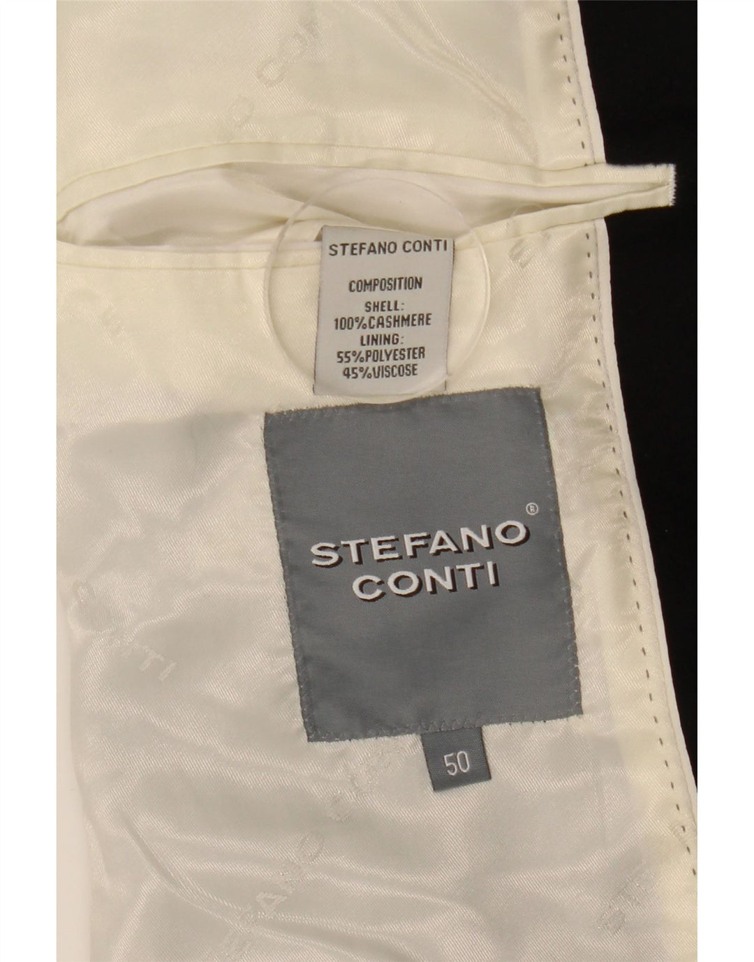 Stefano Conti Mens Overcoat IT 50 Large Black Cashmere