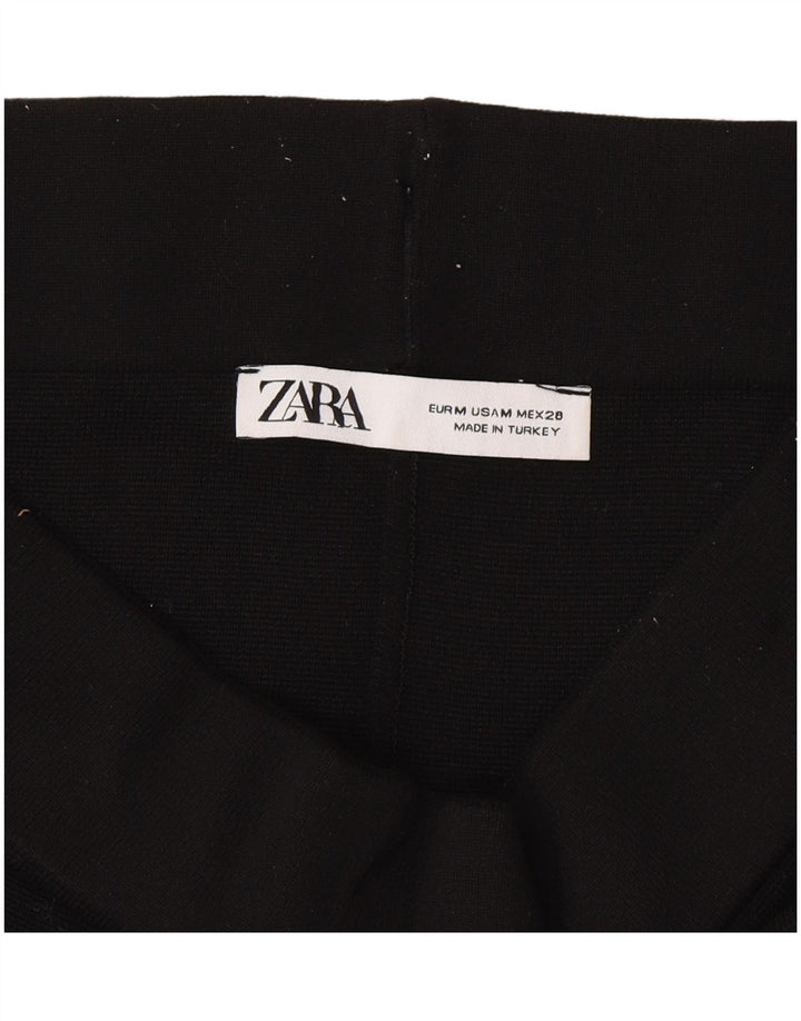 Zara Womens Leggings UK 12 Medium  Black Polyamide
