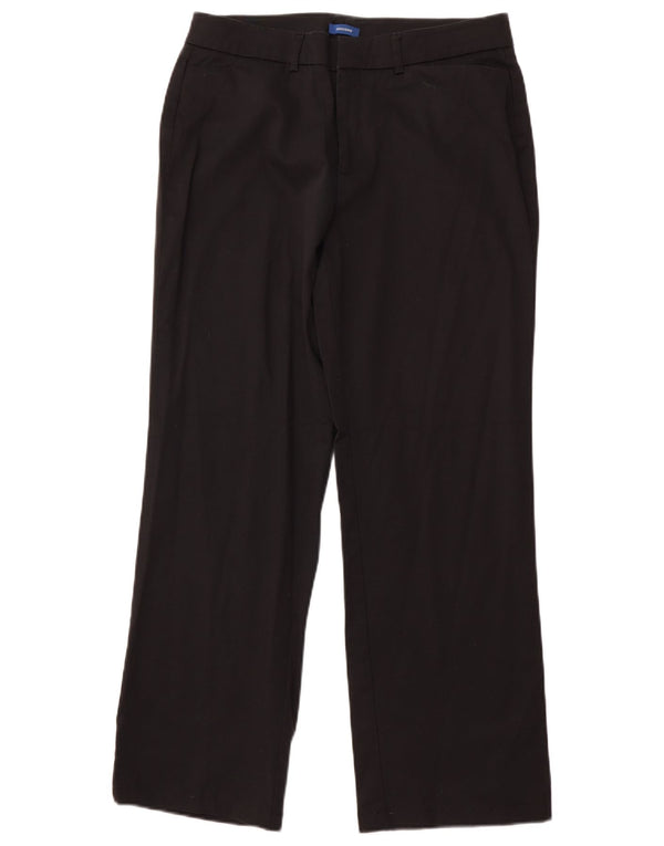 DOCKERS Womens Straight Casual Trousers US 12 Large W32 L29 Black Cotton