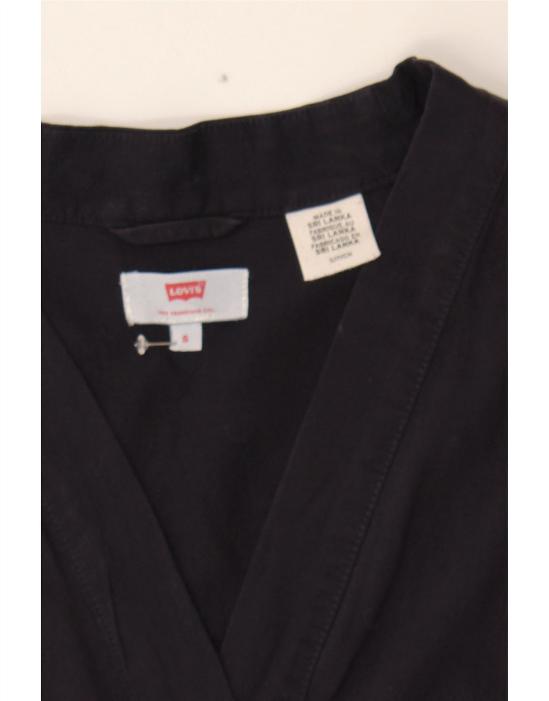 LEVI'S Womens 3/4 Sleeve Cardigan Top UK 10 Small Navy Blue Vintage Levi's and Second-Hand Levi's from Messina Hembry 