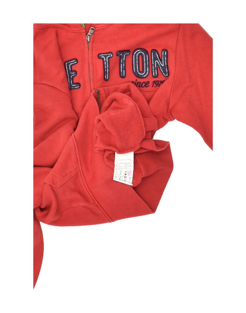 BENETTON Boys Graphic Zip Hoodie Sweater 10-11 Years XL  Red Cotton | Vintage Benetton | Thrift | Second-Hand Benetton | Used Clothing | Messina Hembry 