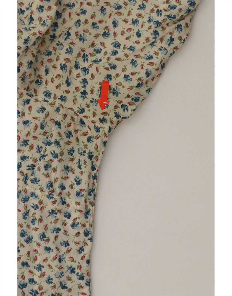 MADELEINE Womens Shirt UK 16 Large Off White Floral Cotton Vintage Madeleine and Second-Hand Madeleine from Messina Hembry 