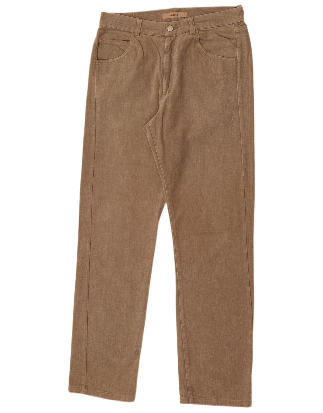 Avirex Mens Straight Jeans W31 L32 Beige Cotton