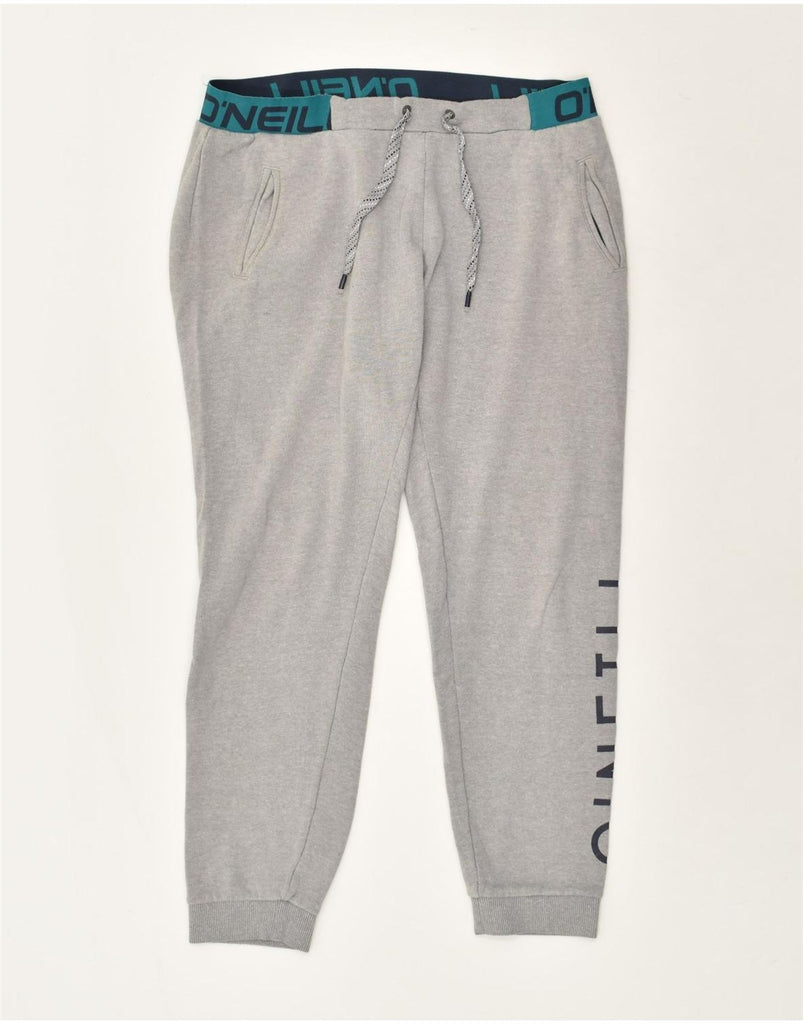 O'NEILL Womens Graphic Tracksuit Trousers Joggers Large Grey Cotton | Vintage O'Neill | Thrift | Second-Hand O'Neill | Used Clothing | Messina Hembry 