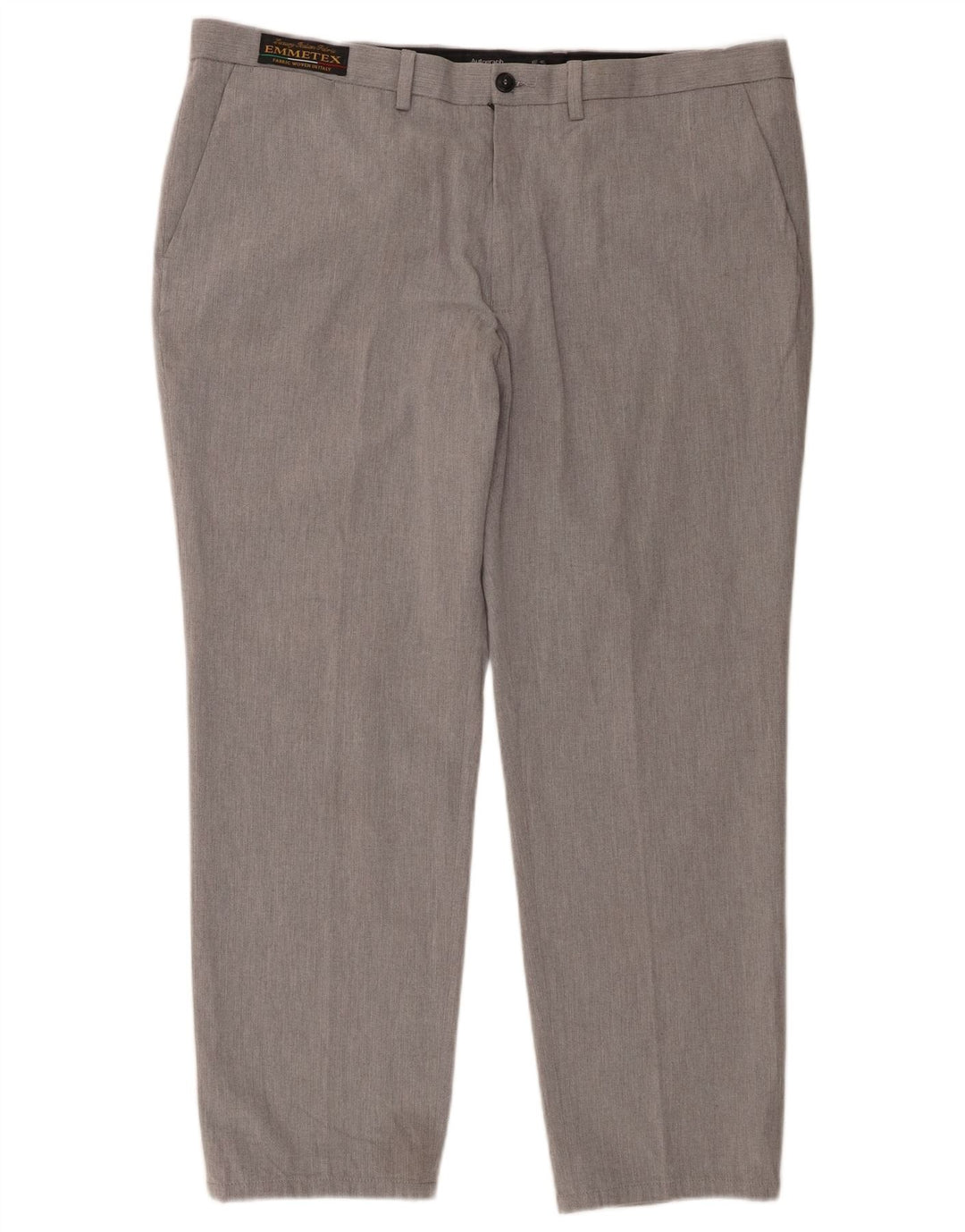 Marks & Spencer Mens Straight Chino Trousers W40 L29 Grey Cotton