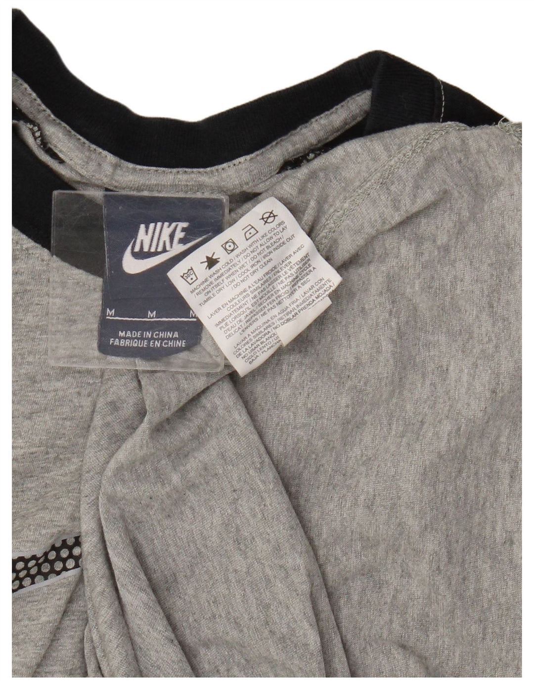 Nike Boys Graphic Top 3/4 Sleeve 10-11 Years Medium Grey Colourblock Cotton