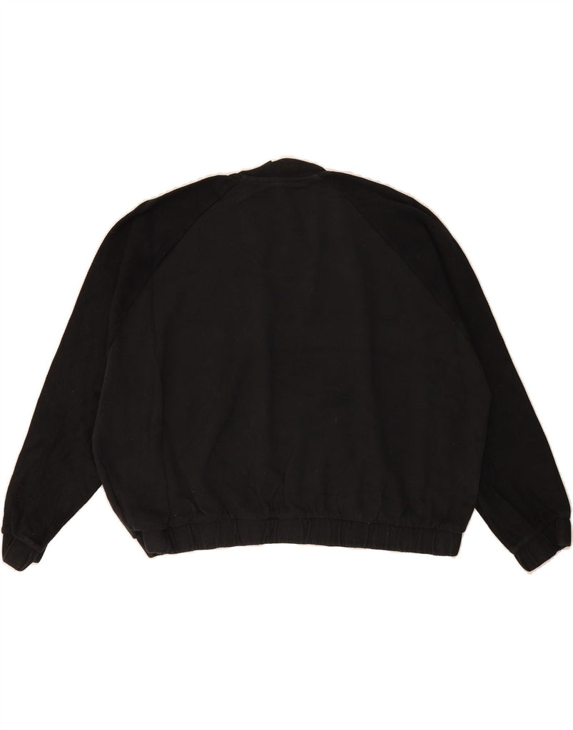ADIDAS Womens Oversized Crop Sweatshirt Jumper UK 20/22 XL Black Cotton Vintage Adidas and Second-Hand Adidas from Messina Hembry 