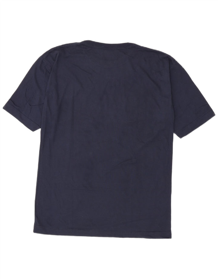 Vintage Mens Graphic T-Shirt Top Medium Navy Blue Cotton