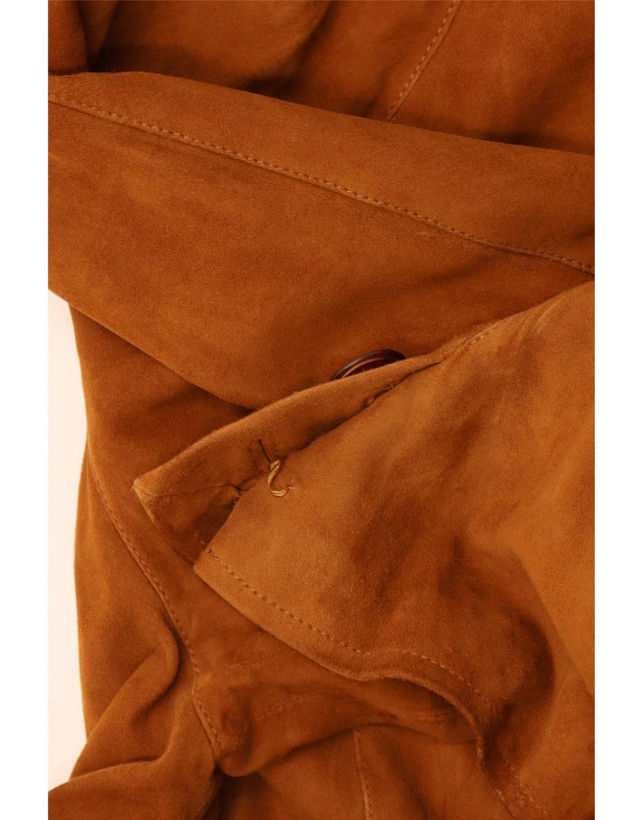 Vintage Womens Suede Jacket IT 42 Medium Brown Leather