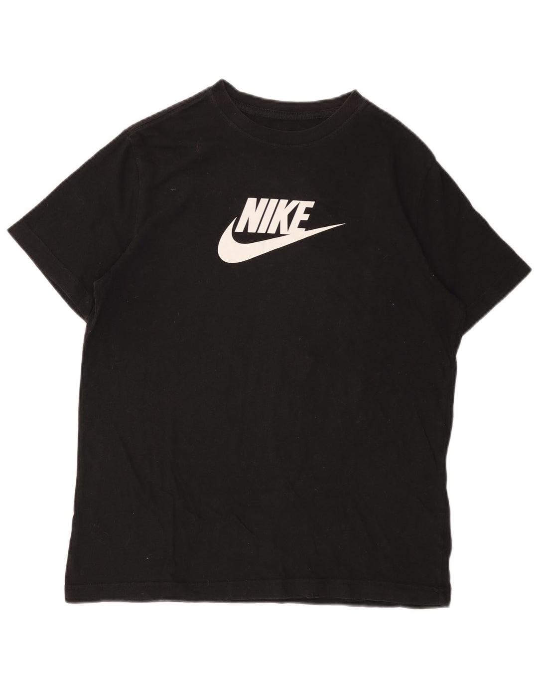 NIKE Girls Loose Fit Graphic T-Shirt Top 13-14 Years XL Black Cotton