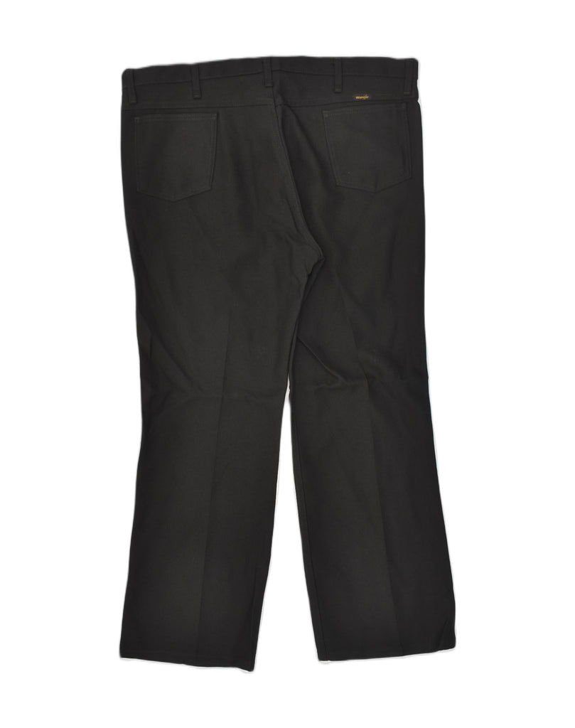 WRANGLER Mens Straight Casual Trousers W42 L30 Black Polyester | Vintage Wrangler | Thrift | Second-Hand Wrangler | Used Clothing | Messina Hembry 