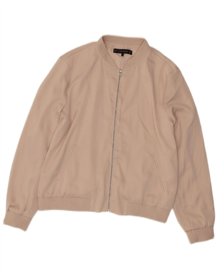 ZARA Womens Bomber Jacket UK 18 XL Pink Polyester