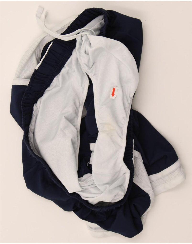 NIKE Womens Dri Fit Sport Shorts UK 14 Medium  Navy Blue Colourblock Vintage Nike and Second-Hand Nike from Messina Hembry 