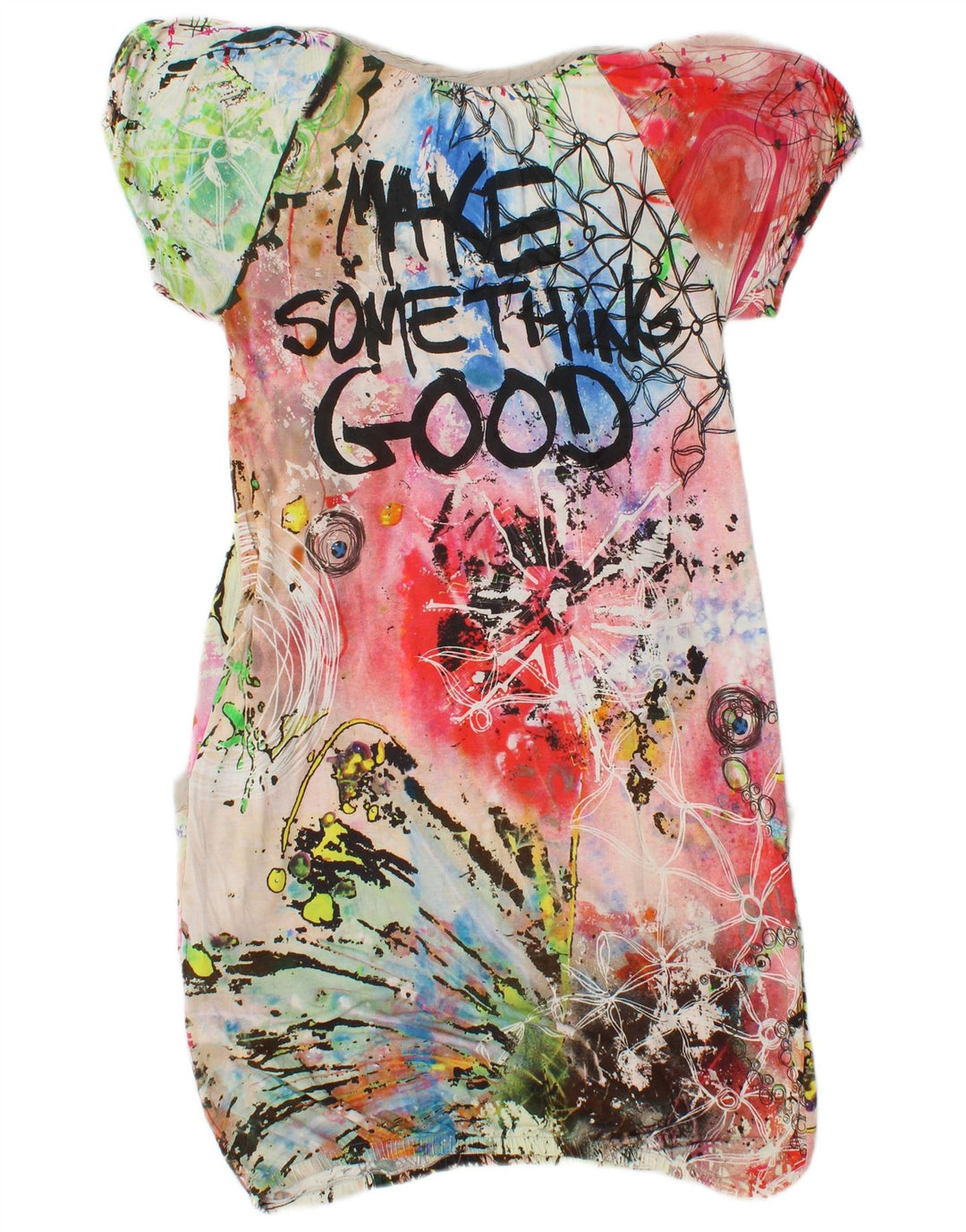 DESIGUAL Womens Graphic Bubble Dress UK 8 Small Multicoloured Tie Dye