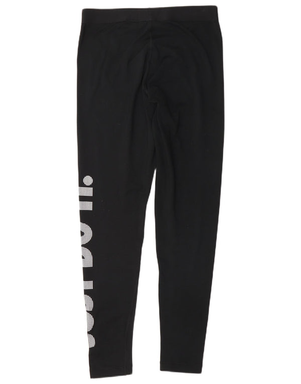 Nike Womens Dri Fit Graphic Leggings UK 14 Large Black Polyester