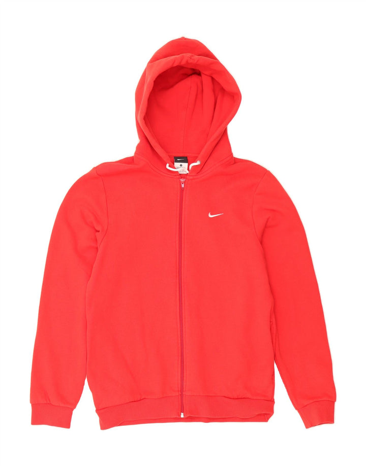 NIKE Mens Zip Hoodie Sweater Small Red Cotton Vintage Nike and Second-Hand Nike from Messina Hembry 