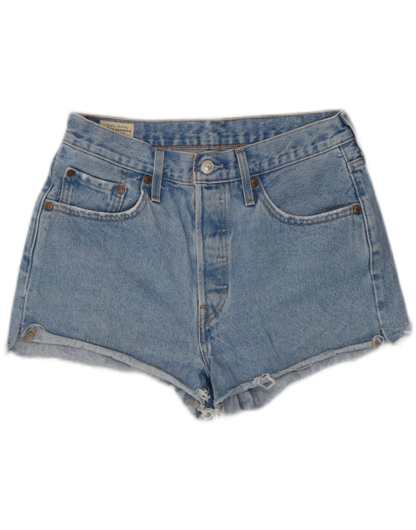 Levi's Womens 501 High Waist Denim Shorts W28 Medium Blue Cotton