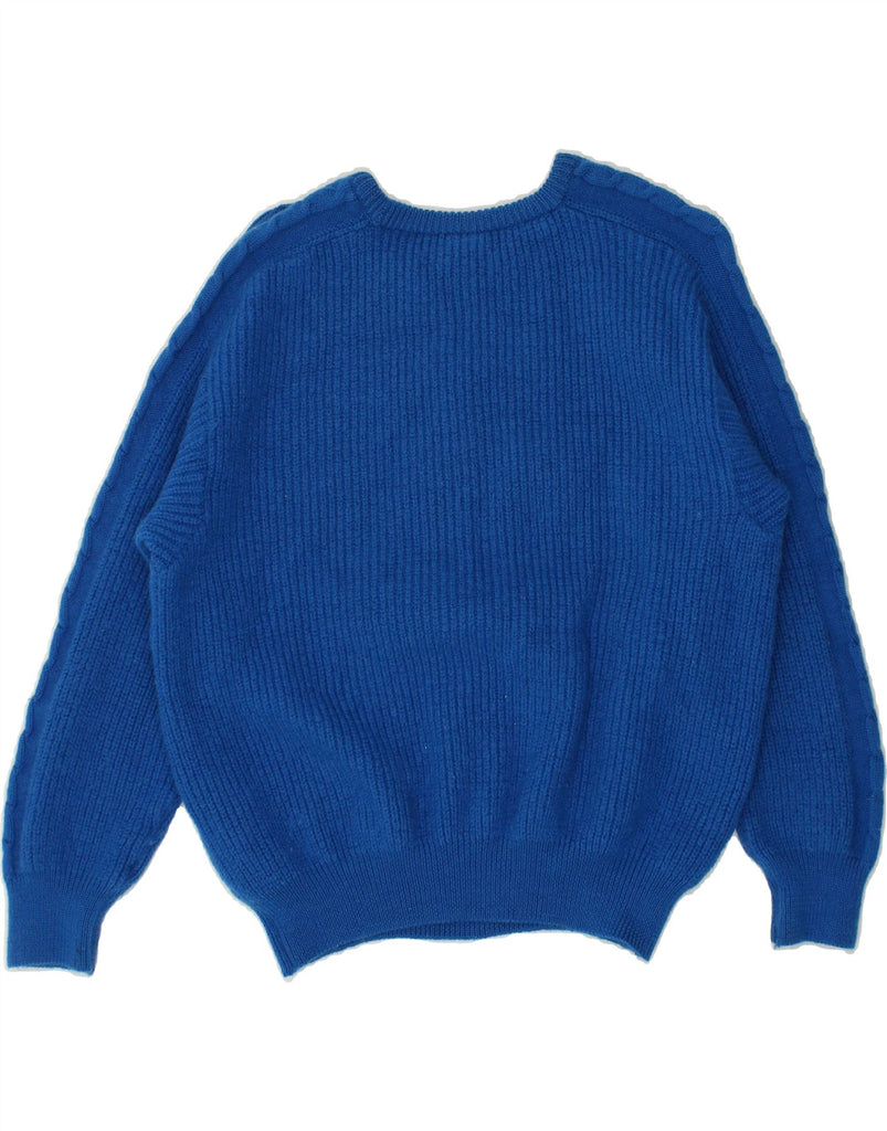 VINTAGE Womens Boat Neck Jumper Sweater IT 48 XL Blue Wool | Vintage Vintage | Thrift | Second-Hand Vintage | Used Clothing | Messina Hembry 