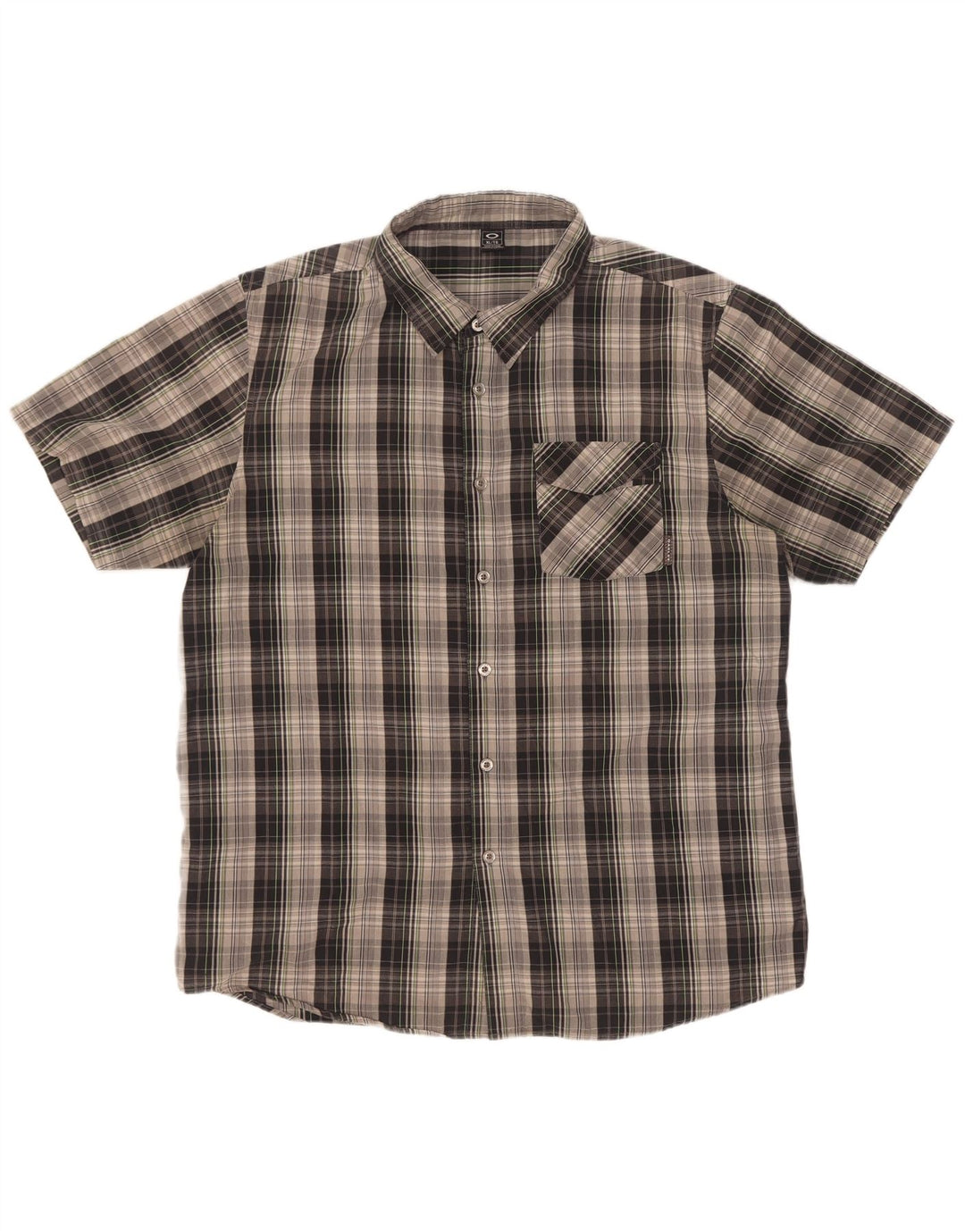 Oakley Mens Short Sleeve Shirt XL Grey Check