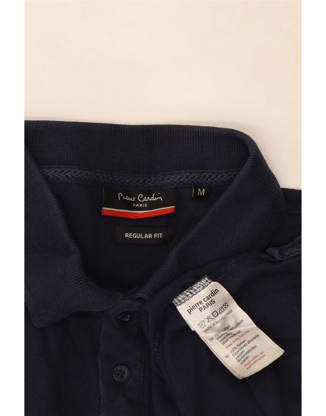 Pierre Cardin Mens Regular Fit Polo Shirt Medium Navy Blue Cotton