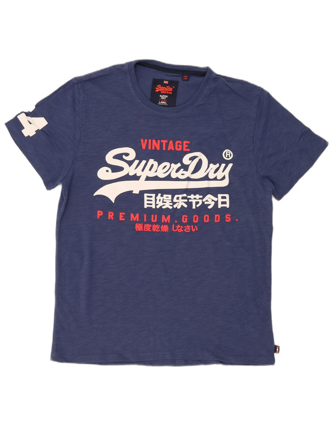 Superdry Mens Graphic T-Shirt Top 2XL Blue Cotton
