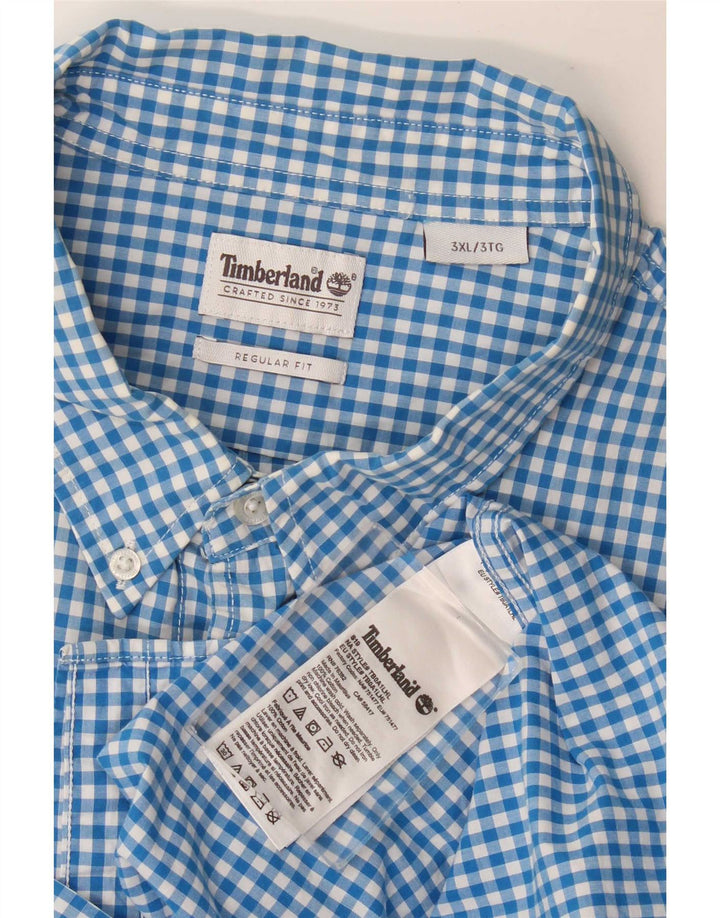 Timberland Mens Regular Fit Shirt 3XL Blue Gingham Cotton