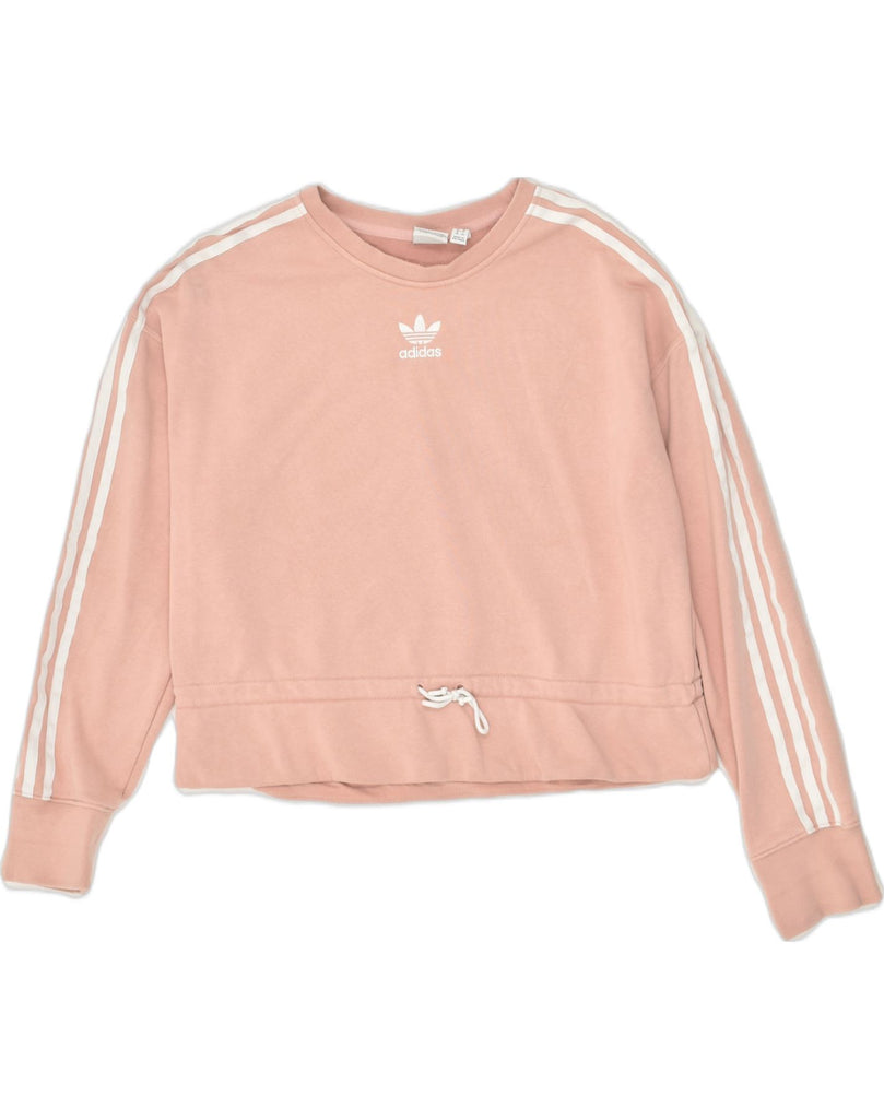 ADIDAS Womens Sweatshirt Jumper UK 10 Small Pink Cotton | Vintage Adidas | Thrift | Second-Hand Adidas | Used Clothing | Messina Hembry 