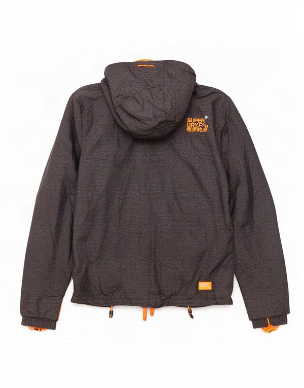 Superdry Mens Windcheater Hooded Windbreaker Jacket UK 38 Medium Grey Nylon
